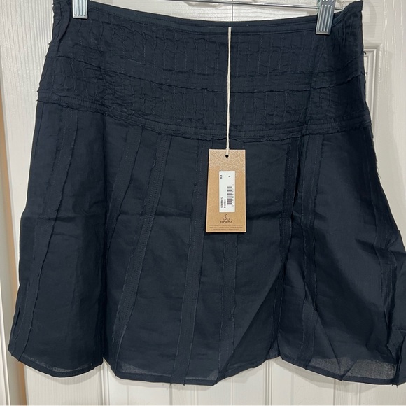 Prana Dresses & Skirts - Prana Wm 6 Erin 100% Cotton A Line mini Skirt Boho with Lining Black zip NWT